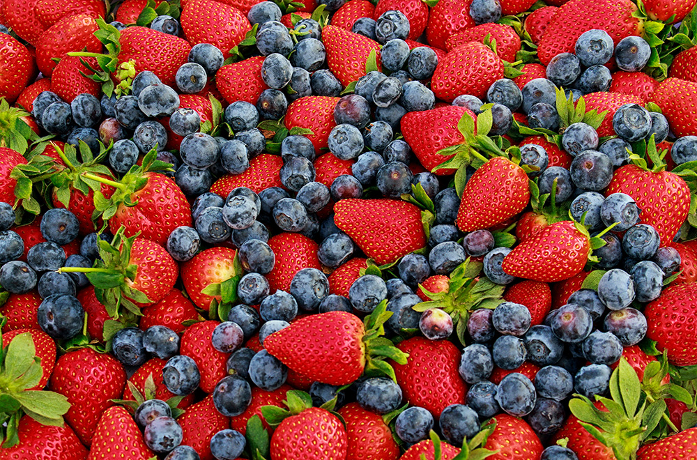 strawberries and blueberries strawberries and blueberries
